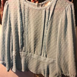 Baby blue peplum blouse